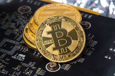 Bitcoin Şifreleme Dijital Bit Parası BTC Para Birimi Teknolojisi İnternet Konsepti.