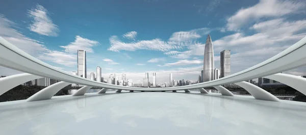 Boş Platformu Ile Modern Cityscape Shenzhen — Stok fotoğraf