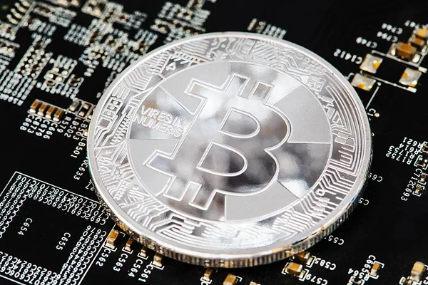Bitcoin Cryptocurrency Digital Bit Coin Btc Currency Technology Business Internet — Stock Photo, Image