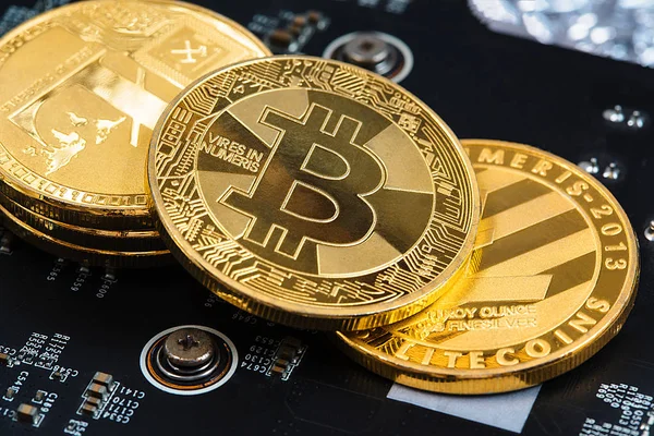 Bitcoin Criptomoneda Digital Bit Coin Btc Moneda Tecnología Negocios Internet — Foto de Stock