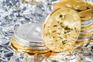 Bitcoin Şifreleme Dijital Bit Parası BTC Para Birimi Teknolojisi İnternet Konsepti.