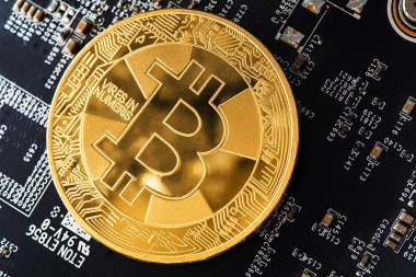 Bitcoin Şifreleme Dijital Bit Parası BTC Para Birimi Teknolojisi İnternet Konsepti.