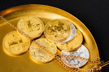 Bitcoin Şifreleme Dijital Bit Parası BTC Para Birimi Teknolojisi İnternet Konsepti.