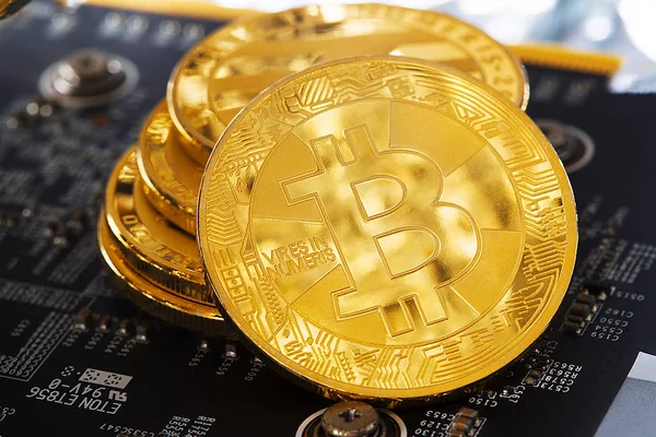 Bitcoin Criptomoneda Digital Bit Coin Btc Moneda Tecnología Negocios Internet — Foto de Stock