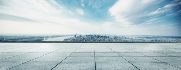 Empty Floor Modern Cityscape New York — Stock Photo, Image