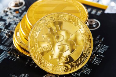 Bitcoin Şifreleme Dijital Bit Parası BTC Para Birimi Teknolojisi İnternet Konsepti.
