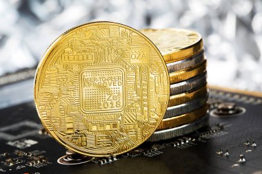 Bitcoin Şifreleme Dijital Bit Parası BTC Para Birimi Teknolojisi İnternet Konsepti.
