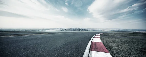 stock image empty highway through modern city