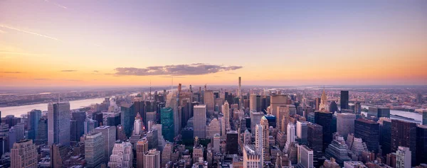 Vista Aérea Paisagem Urbana Cidade Moderna Nova York — Fotografia de Stock