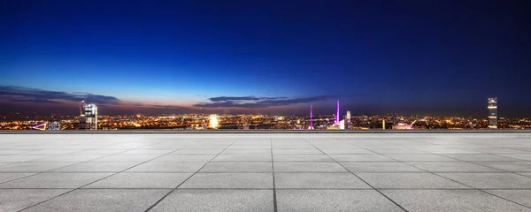 Prázdná Podlaha Moderní Panoráma New Yorku — Stock fotografie