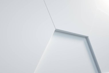 beyaz Altıgen arkaplan, 3d görüntüleyici