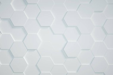 beyaz Altıgen arkaplan, 3d görüntüleyici