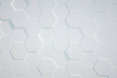 beyaz Altıgen arkaplan, 3d görüntüleyici