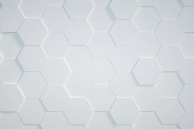 beyaz Altıgen arkaplan, 3d görüntüleyici