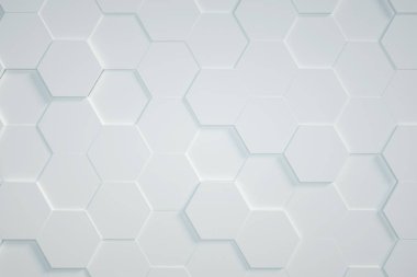 beyaz Altıgen arkaplan, 3d görüntüleyici