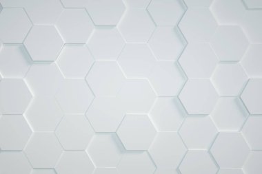 beyaz Altıgen arkaplan, 3d görüntüleyici