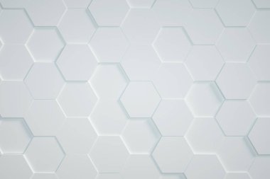 beyaz Altıgen arkaplan, 3d görüntüleyici