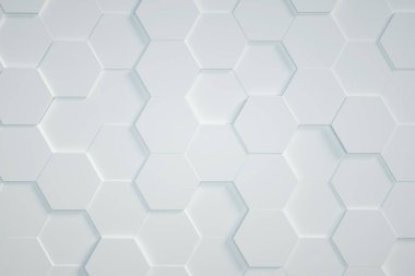 beyaz Altıgen arkaplan, 3d görüntüleyici