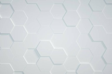 beyaz Altıgen arkaplan, 3d görüntüleyici