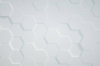 beyaz Altıgen arkaplan, 3d görüntüleyici