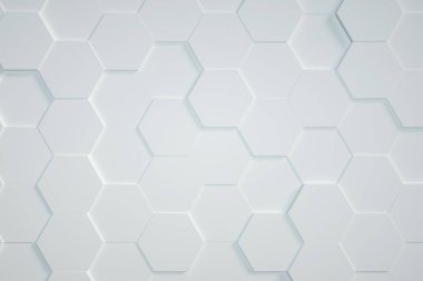 beyaz Altıgen arkaplan, 3d görüntüleyici