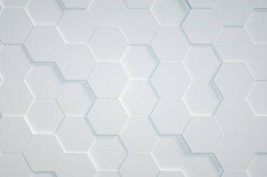 beyaz Altıgen arkaplan, 3d görüntüleyici