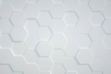 beyaz Altıgen arkaplan, 3d görüntüleyici