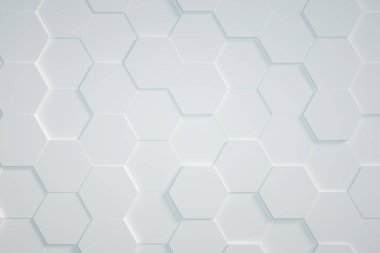 beyaz Altıgen arkaplan, 3d görüntüleyici