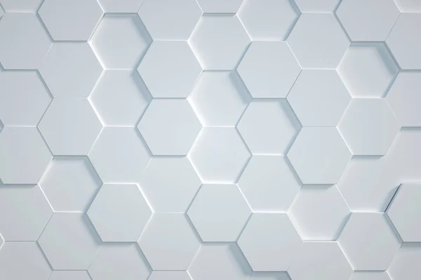 Fehér Hexagonális Háttér Render — Stock Fotó