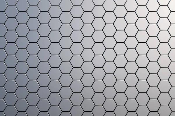 Fundo Hexagonal Branco Renderização — Fotografia de Stock