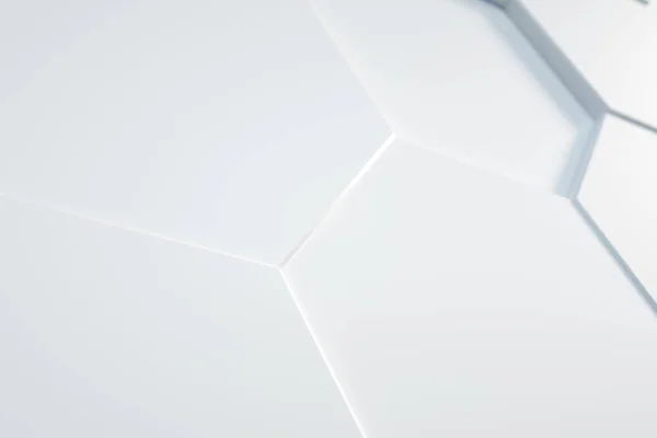 Fondo Hexagonal Blanco Renderizado — Foto de Stock