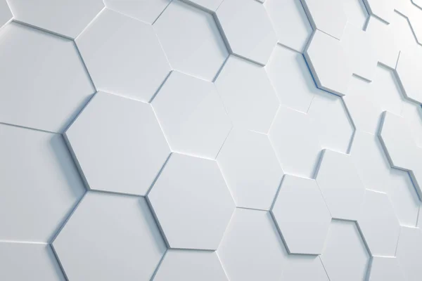 White Hexagonal Background Render — Stock Photo, Image
