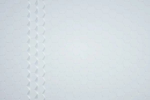 Fondo Hexagonal Blanco Renderizado — Foto de Stock