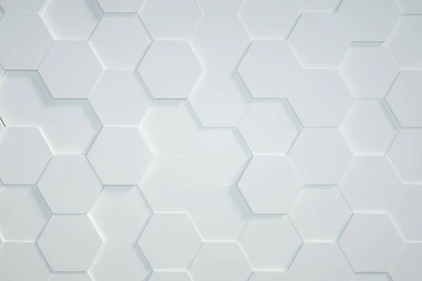 白い六角形の背景 3Dレンダリング — ストック写真