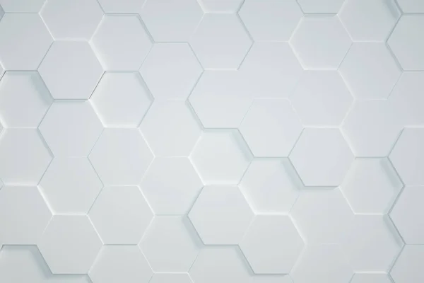 Fondo Hexagonal Blanco Renderizado —  Fotos de Stock