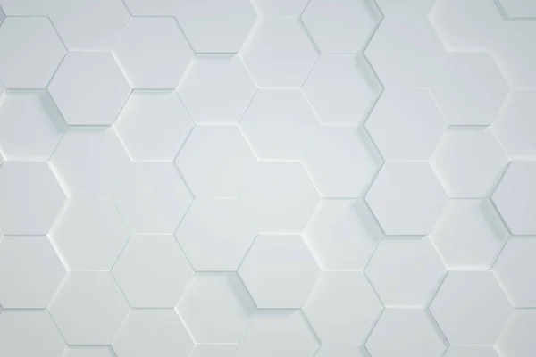 Fondo Hexagonal Blanco Renderizado —  Fotos de Stock