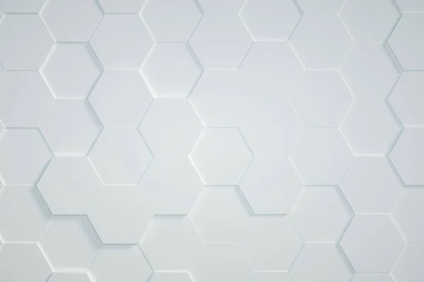 Fond Hexagonal Blanc Rendu — Photo