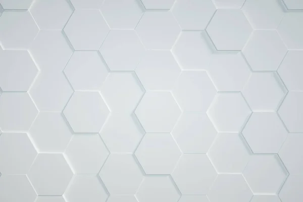 Fondo Hexagonal Blanco Renderizado —  Fotos de Stock