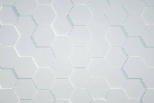 Fehér Hexagonális Háttér Render — Stock Fotó