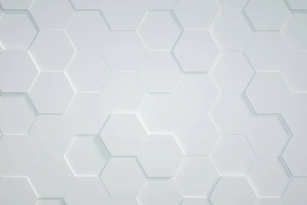 White Hexagonal Background Render — Stock Photo, Image