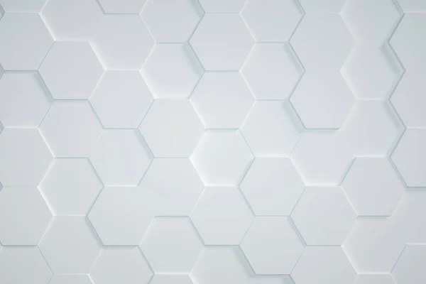 Fehér Hexagonális Háttér Render — Stock Fotó