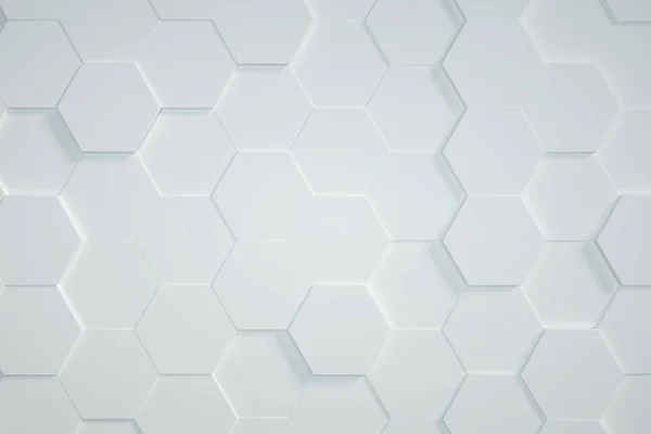 Fondo Hexagonal Blanco Renderizado Imágenes de stock libres de derechos