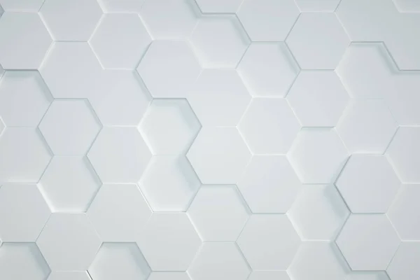 White Hexagonal Background Render Stock Photo