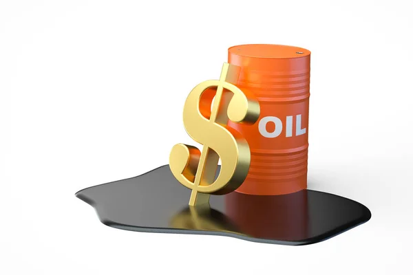 Barril Petróleo Con Símbolo Dólar Render — Foto de Stock