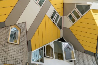 Rotterdam, Hollanda sarı cobe evlerin yakın çekim