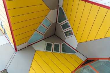 Rotterdam, Hollanda sarı küp evlerin yakın çekim