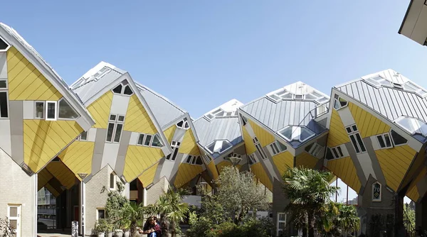 Gul Kub Hus Rotterdam Nederländerna — Stockfoto