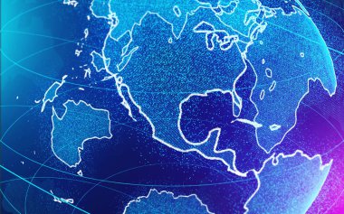 Soyut fütüristik Dünya: 3d çizim