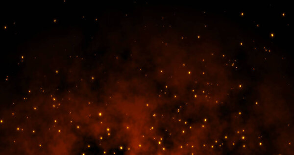 Искры летают на черном фоне: 3d иллюстрация
