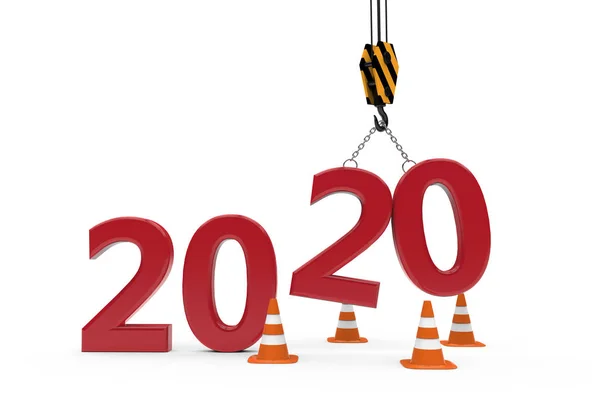 Yeni yıl 2020 İnşaat: 3d çizim